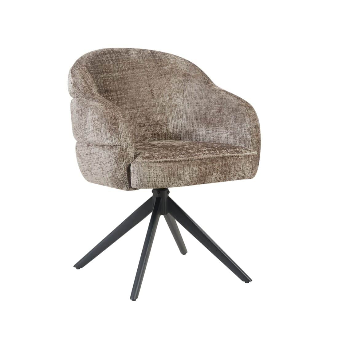 Starfurn Draaibare Eetkamerstoel Bella Clay Poot Zwart