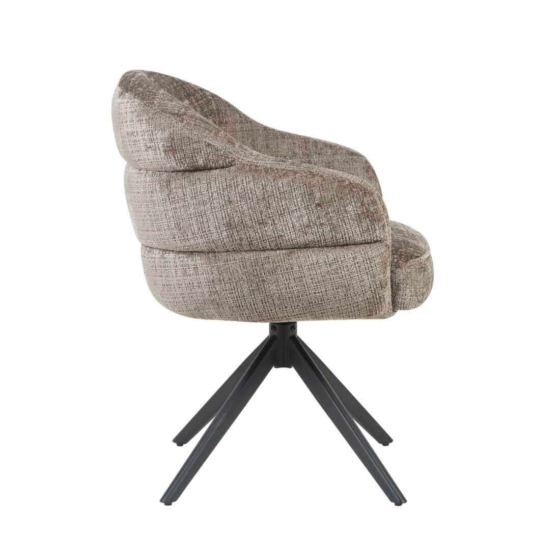 Starfurn Draaibare Eetkamerstoel Bella Clay Poot Zwart