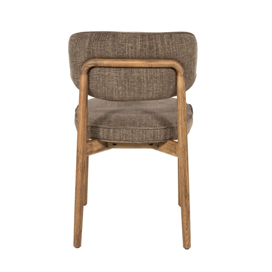 achterkant Eleonora eetkamerstoel Rune bruin onderstel bruin