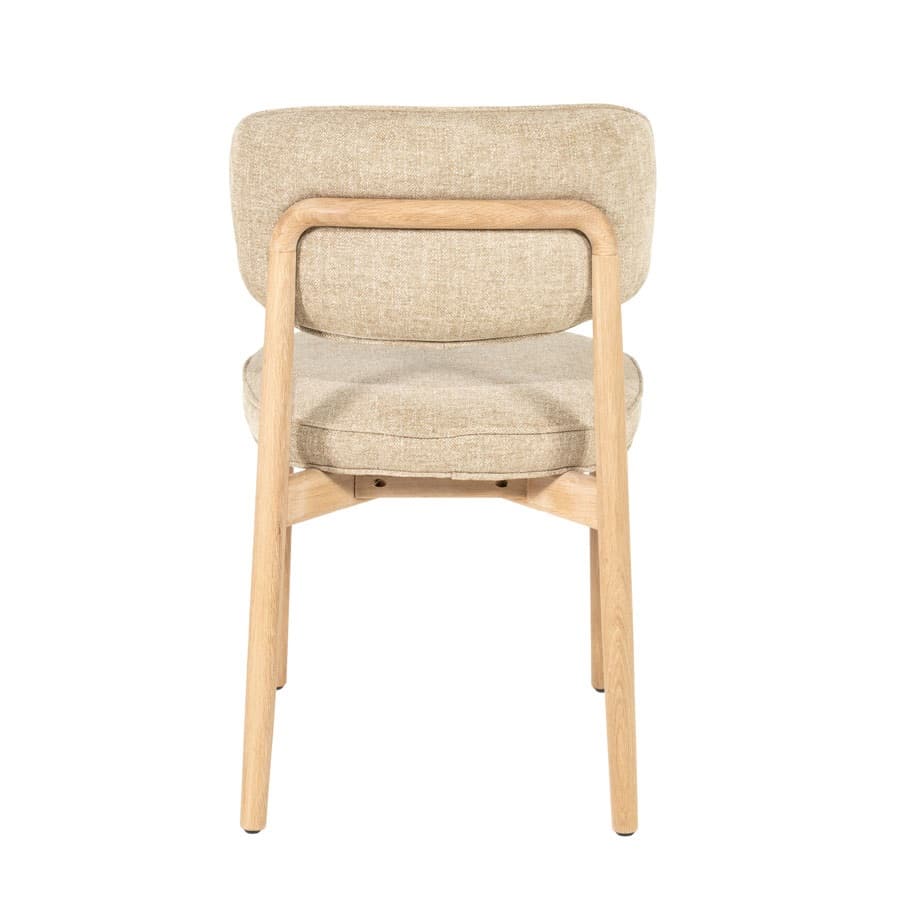 achterkant Eleonora eetkamerstoel Rune taupe onderstel naturel