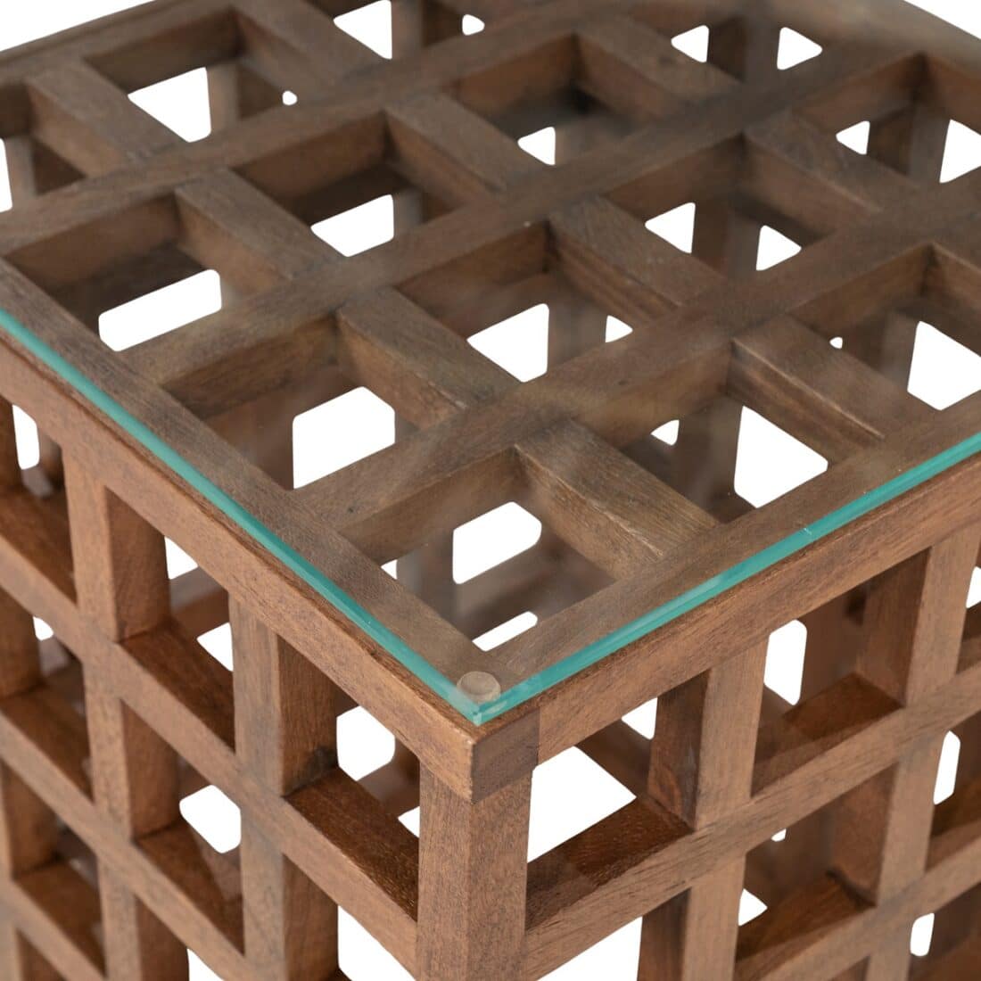 detailfoto Eleonora bijzettafel Heras 40x40x50 cm glas