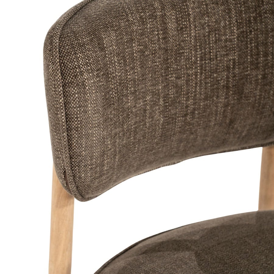 detailfoto Eleonora eetkamerstoel Rune bruin onderstel naturel