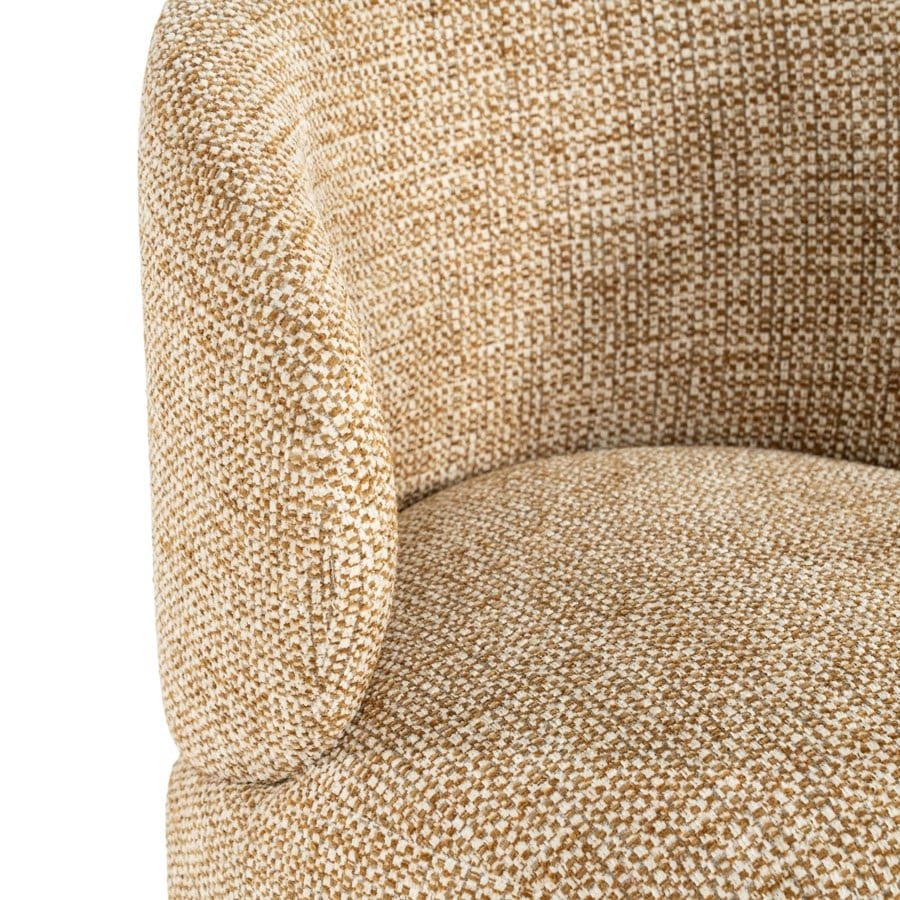 detailfoto Eleonora eetkamerstoel Sulo draaibaar mosterd