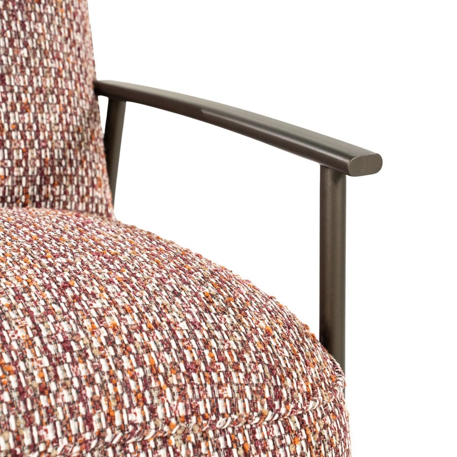 detailfoto Eleonora fauteuil Norel met arm rood detailfoto Eleonora fauteuil Norel met arm rood