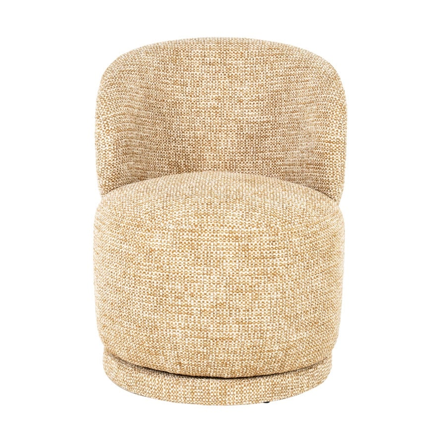 voorkant Eleonora eetkamerstoel Sulo draaibaar mosterd