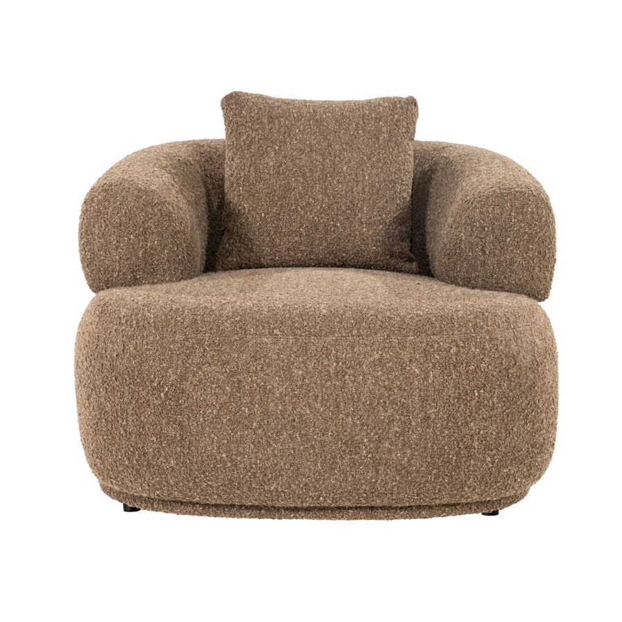 voorkant Eleonora fauteuil Bruno met arm bruin