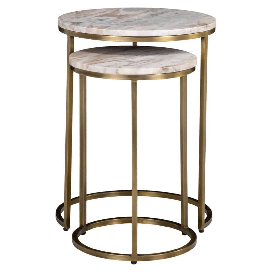 voorkant Richmond Interiors bijzettafel Bottega set van 2 marmer voorkant Richmond Interiors bijzettafel Bottega set van 2 marmer