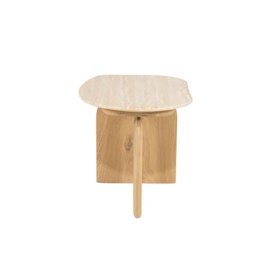 zijkant Eleonora bijzettafel Lova 60x38x40 cm eiken zijkant Eleonora bijzettafel Lova 60x38x40 cm eiken