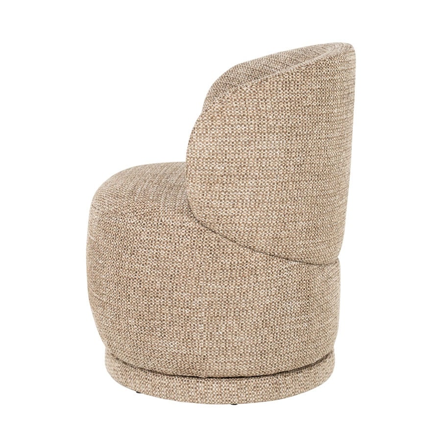 zijkant Eleonora eetkamerstoel Sulo draaibaar bruin