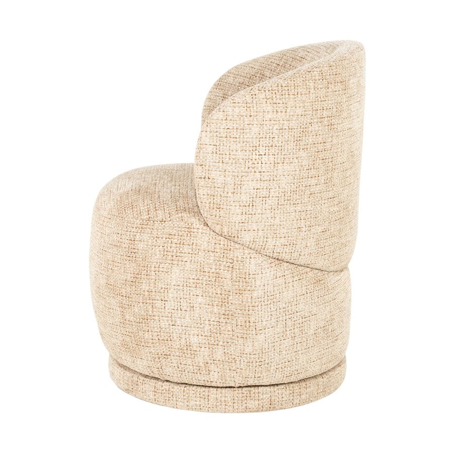 zijkant Eleonora eetkamerstoel Sulo draaibaar taupe