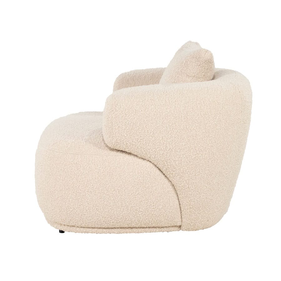 zijkant Eleonora fauteuil Bruno met arm beige