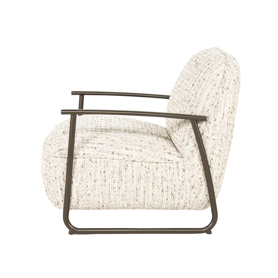 zijkant Eleonora fauteuil Norel met arm beige zijkant Eleonora fauteuil Norel met arm beige