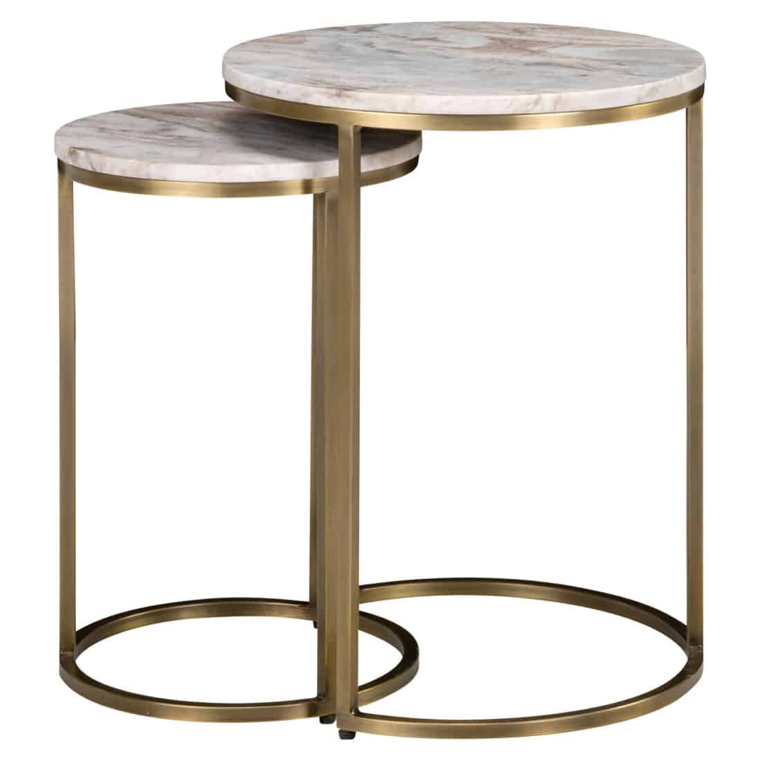 zijkant Richmond Interiors bijzettafel Bottega set van 2 marmer zijkant Richmond Interiors bijzettafel Bottega set van 2 marmer