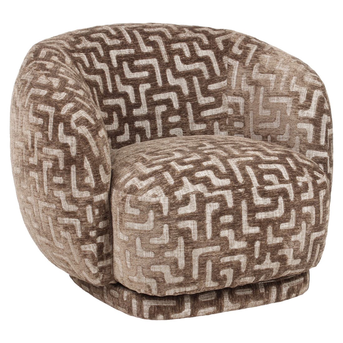 Richmond Interiors draaifauteuil Negreslo met arm brown labyrinth