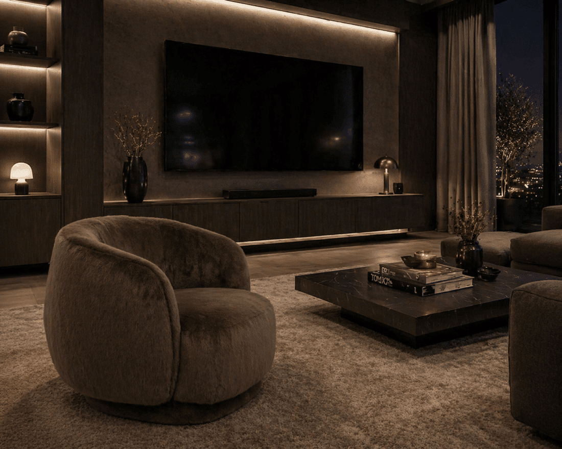 Richmond Interiors draaifauteuil Negreslo met arm bruin fluffy