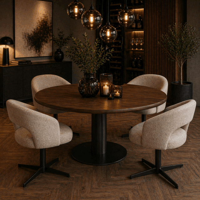 Richmond Interiors eettafel Baldwin 130 cm rond mangohout