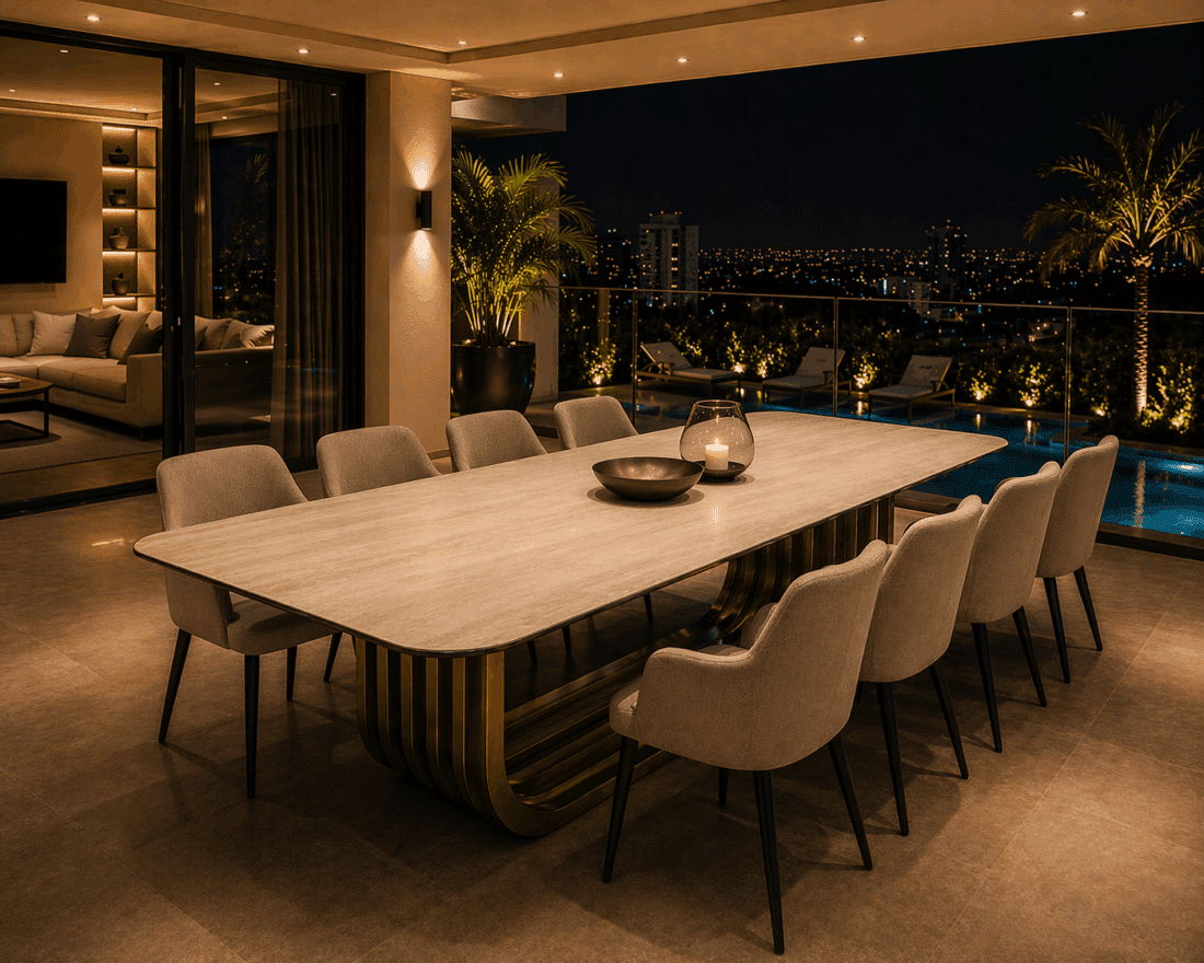 Richmond Interiors eettafel Maxfield 300x120x75 cm keramiek