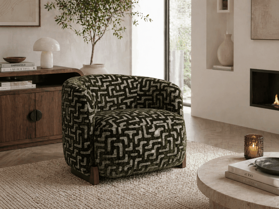 Richmond Interiors fauteuil Hannah met arm moss labyrinth