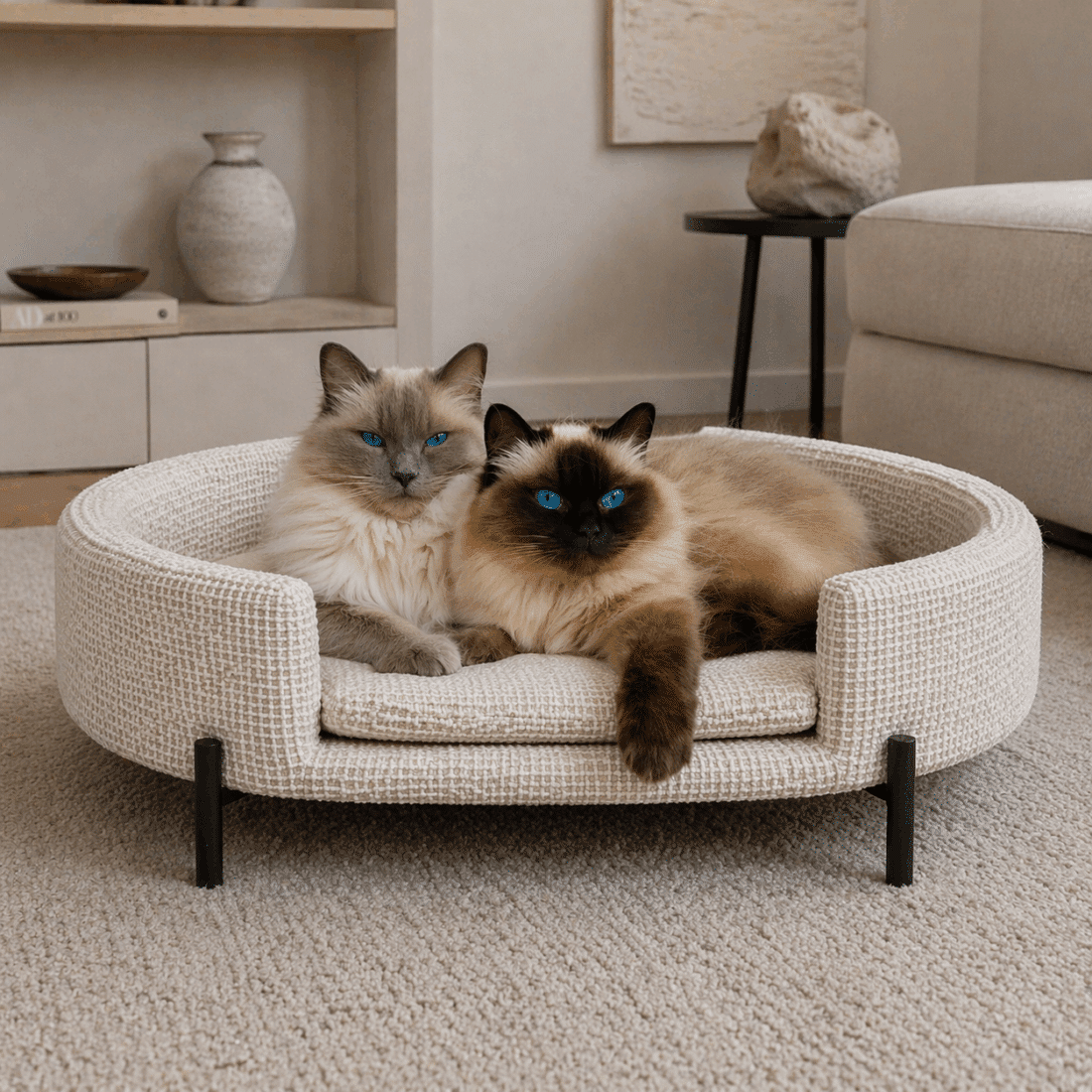 Richmond Interiors huisdierenbed Dolly beige blockweave