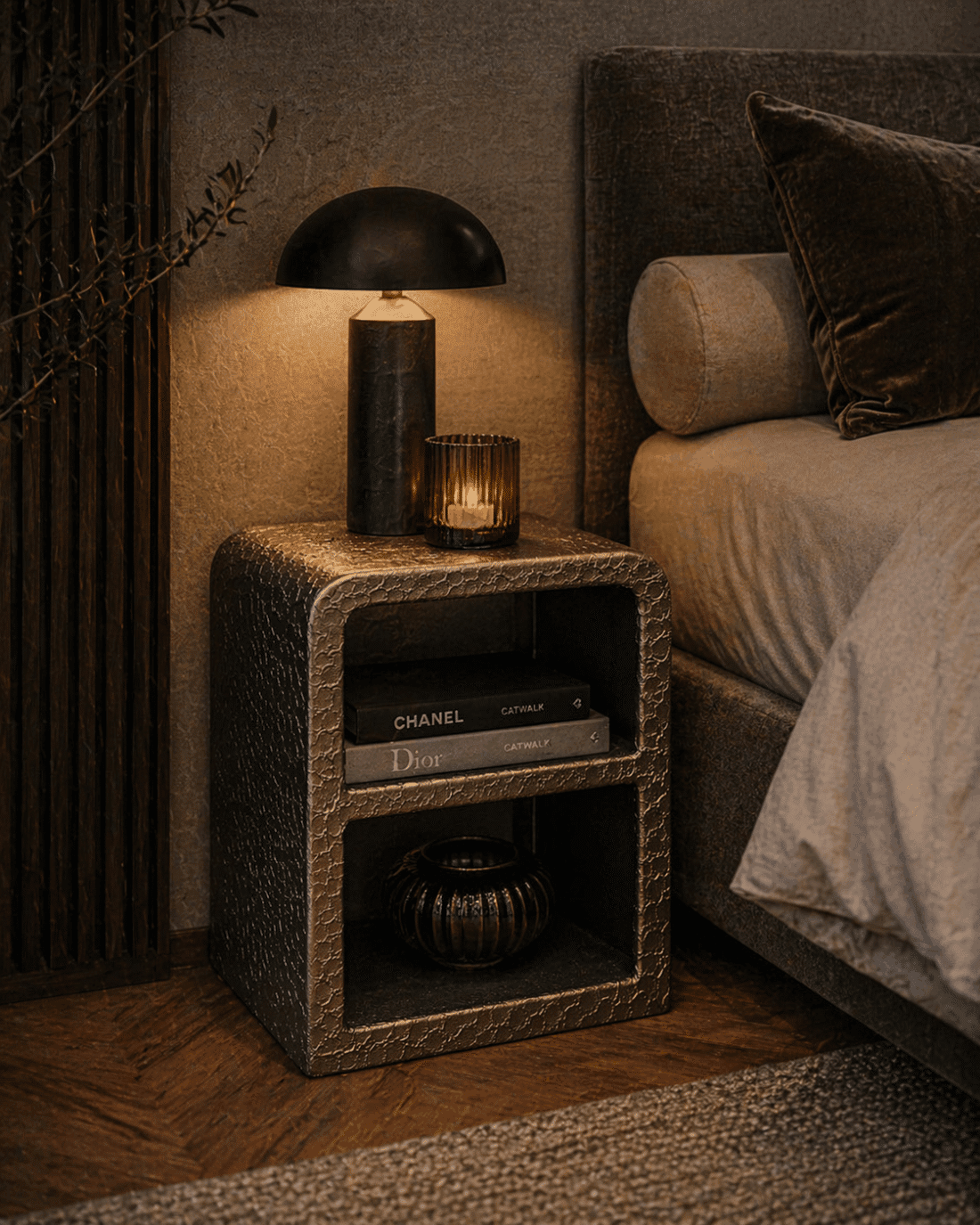 Richmond Interiors Nachtkastje Dorma Brons 45x35x55 Cm Metaal