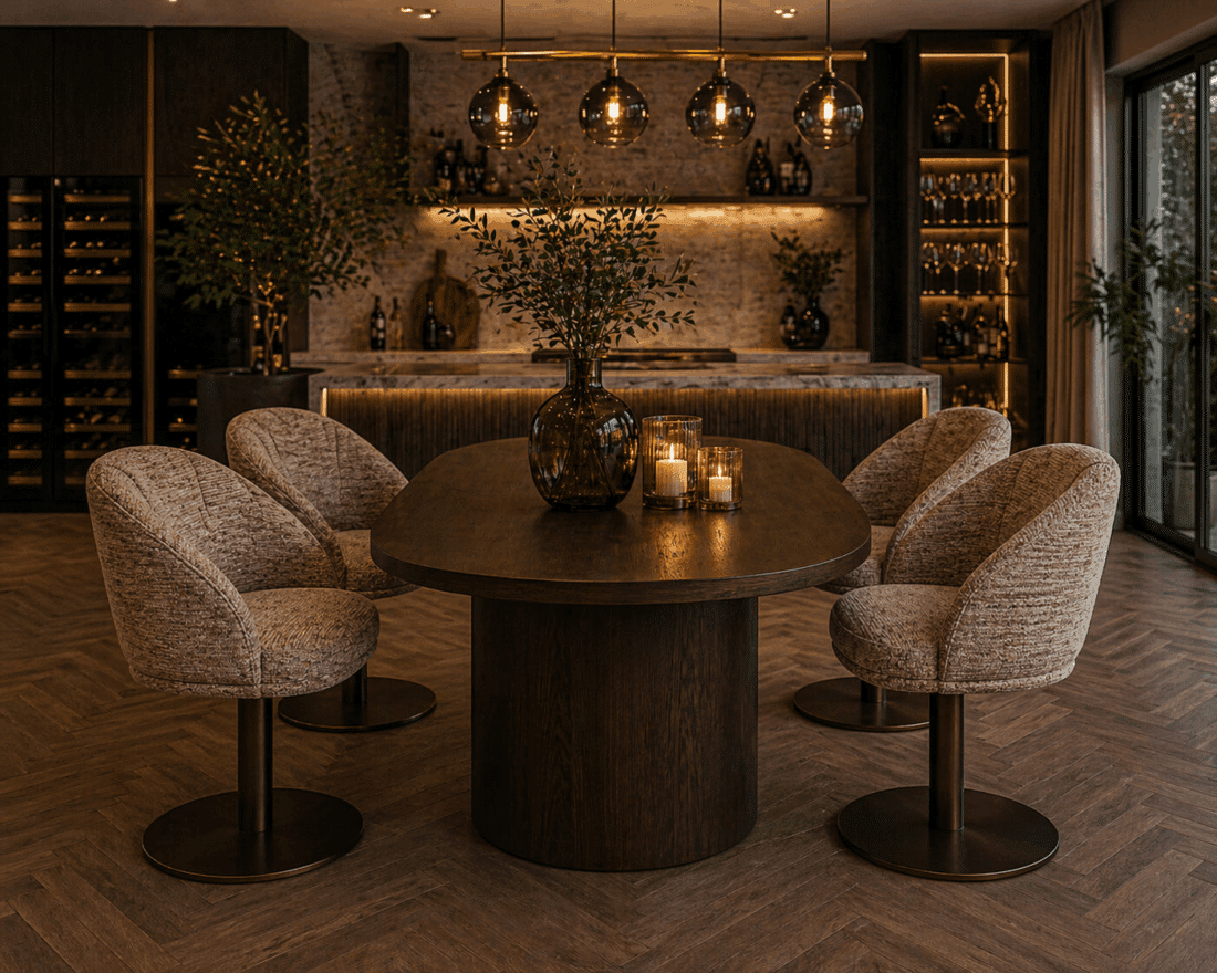 Richmond interiors eetkamerstoel Beverly draaibaar met arm mocca