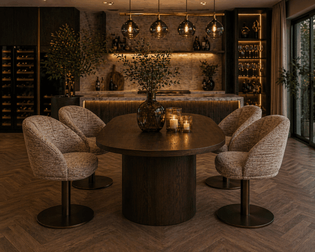 Richmond interiors eetkamerstoel Beverly draaibaar met arm mocca