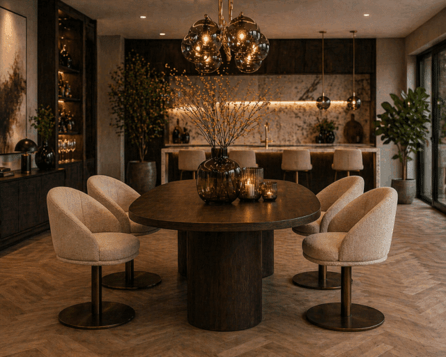 Richmond interiors eetkamerstoel Beverly draaibaar met arm natural