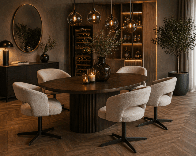 Richmond interiors eetkamerstoel Blanca draaibaar met arm natural