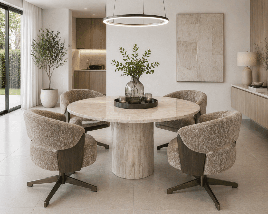 Richmond Interiors Eetkamerstoel Pollux Draaibaar Met Arm Sand