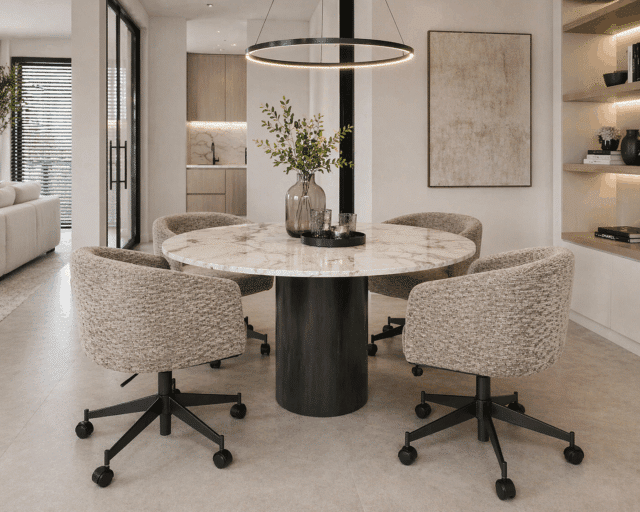 Richmond Interiors Eetkamerstoel Rochenne Draaibaar Met Arm Mocca