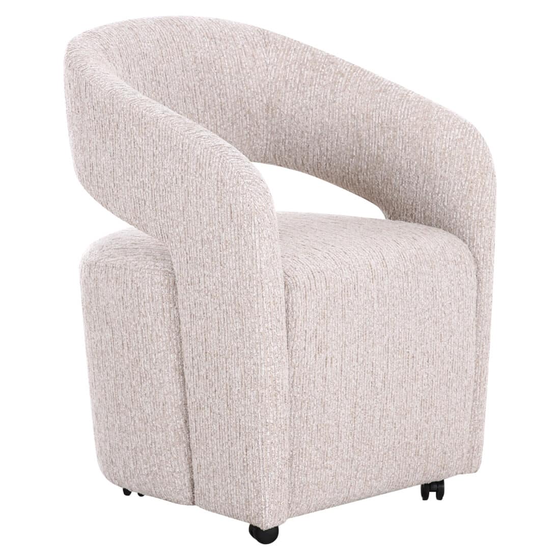 Richmond interiors eetkamerstoel Vixen met wieltjes natural linear