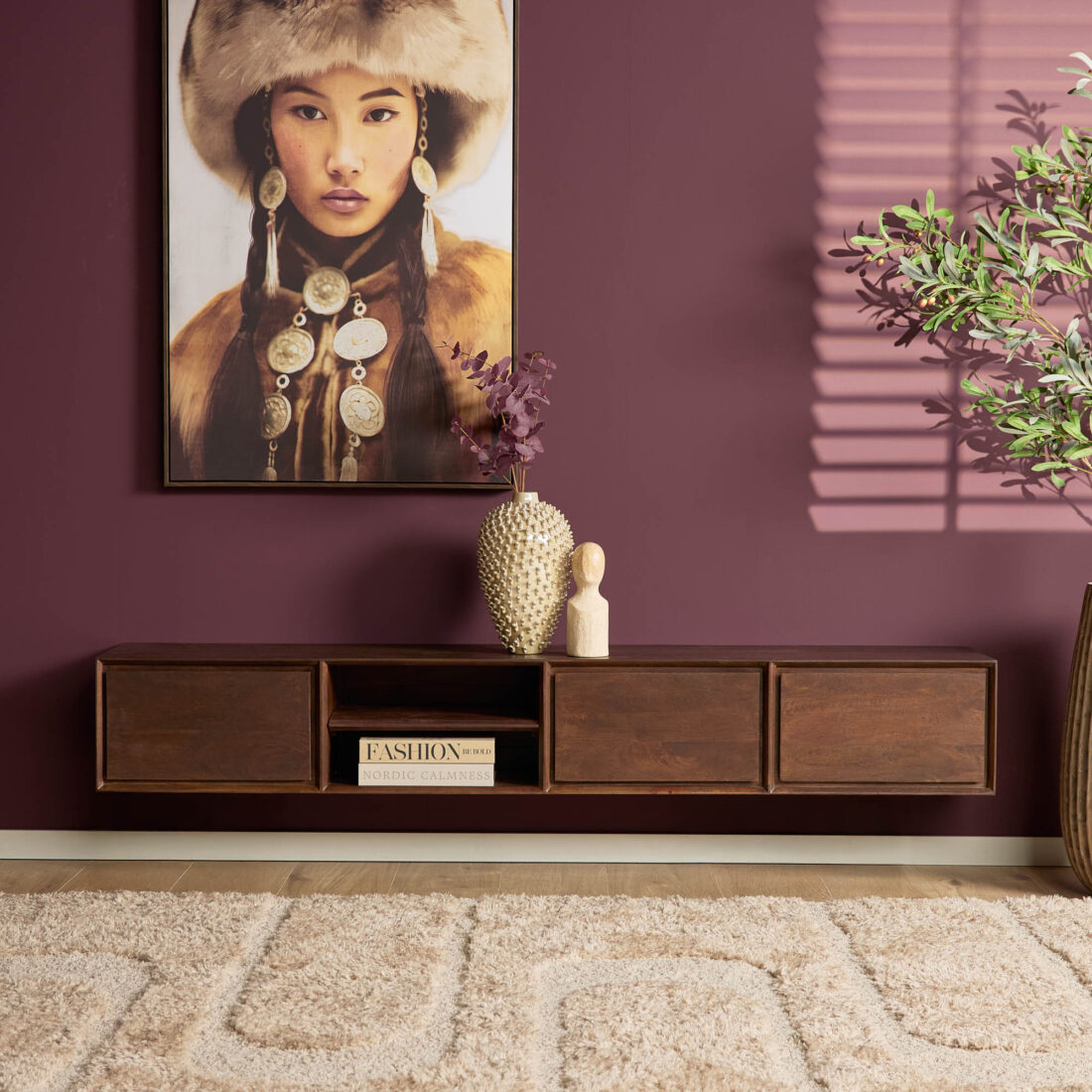 Starfurn Zwevend tv meubel Ambiance Bruin Mangohout 200 cm Starfurn Zwevend tv meubel Ambiance Bruin Mangohout 200 cm