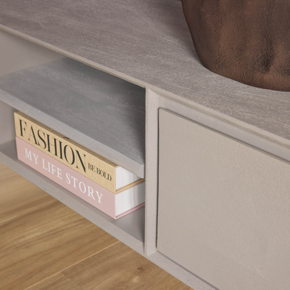 Starfurn Zwevend Tv Meubel Ambiance Taupe Mangohout 280 Cm