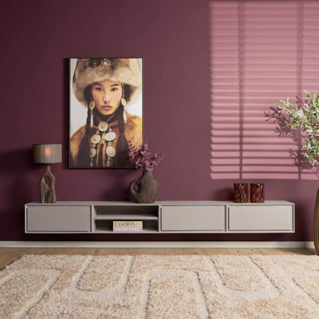 Starfurn Zwevend tv meubel Ambiance Taupe Mangohout 240 cm