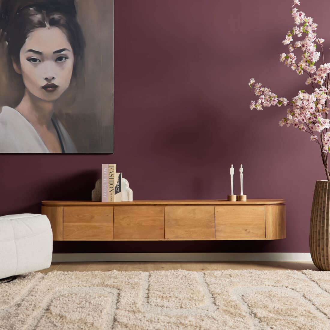 Starfurn tv meubel Excellent naturel 200x35x30 cm mangohout Starfurn tv meubel Excellent naturel 200x35x30 cm mangohout