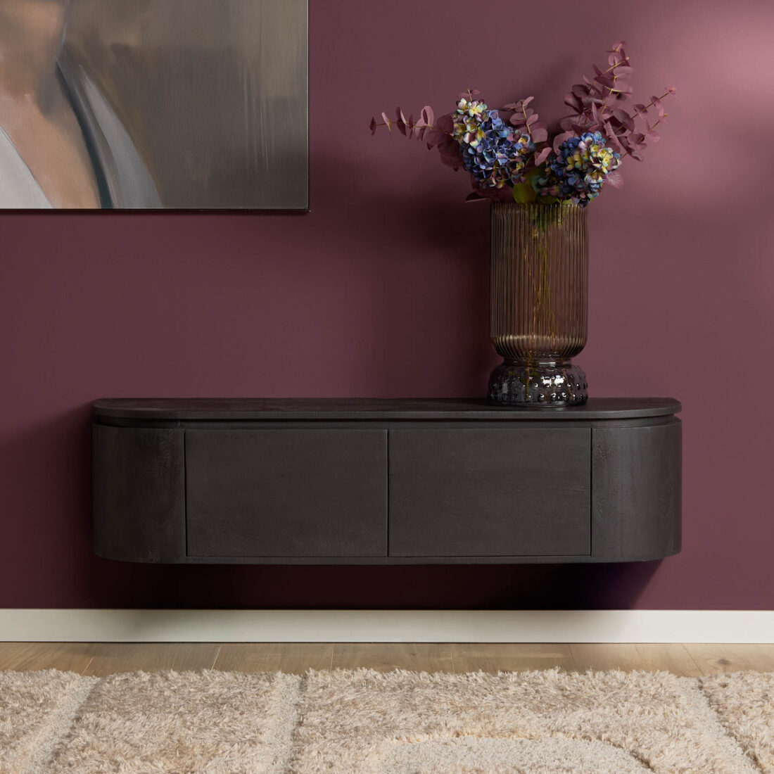 Starfurn tv meubel Excellent zwart 120x35x30 cm mangohout Starfurn tv meubel Excellent zwart 120x35x30 cm mangohout