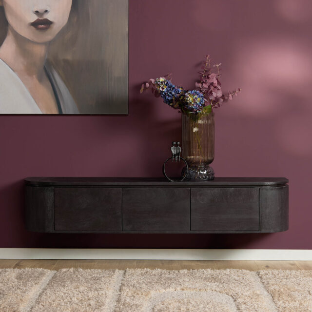 Starfurn tv meubel Excellent zwart 160x35x30 cm mangohout