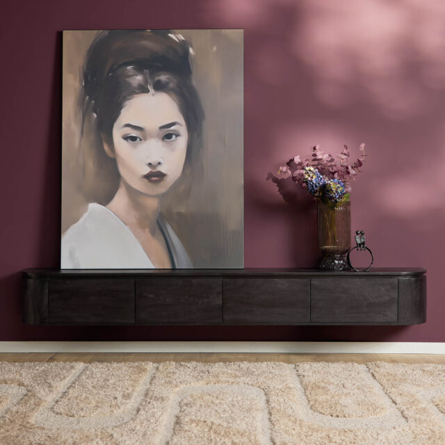 Starfurn tv meubel Excellent zwart 240x35x30 cm mangohout