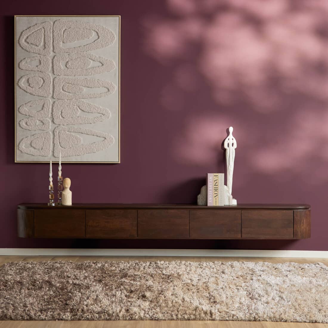 Starfurn Tv Meubel Excellent Bruin 280x35x30 Cm Mangohout