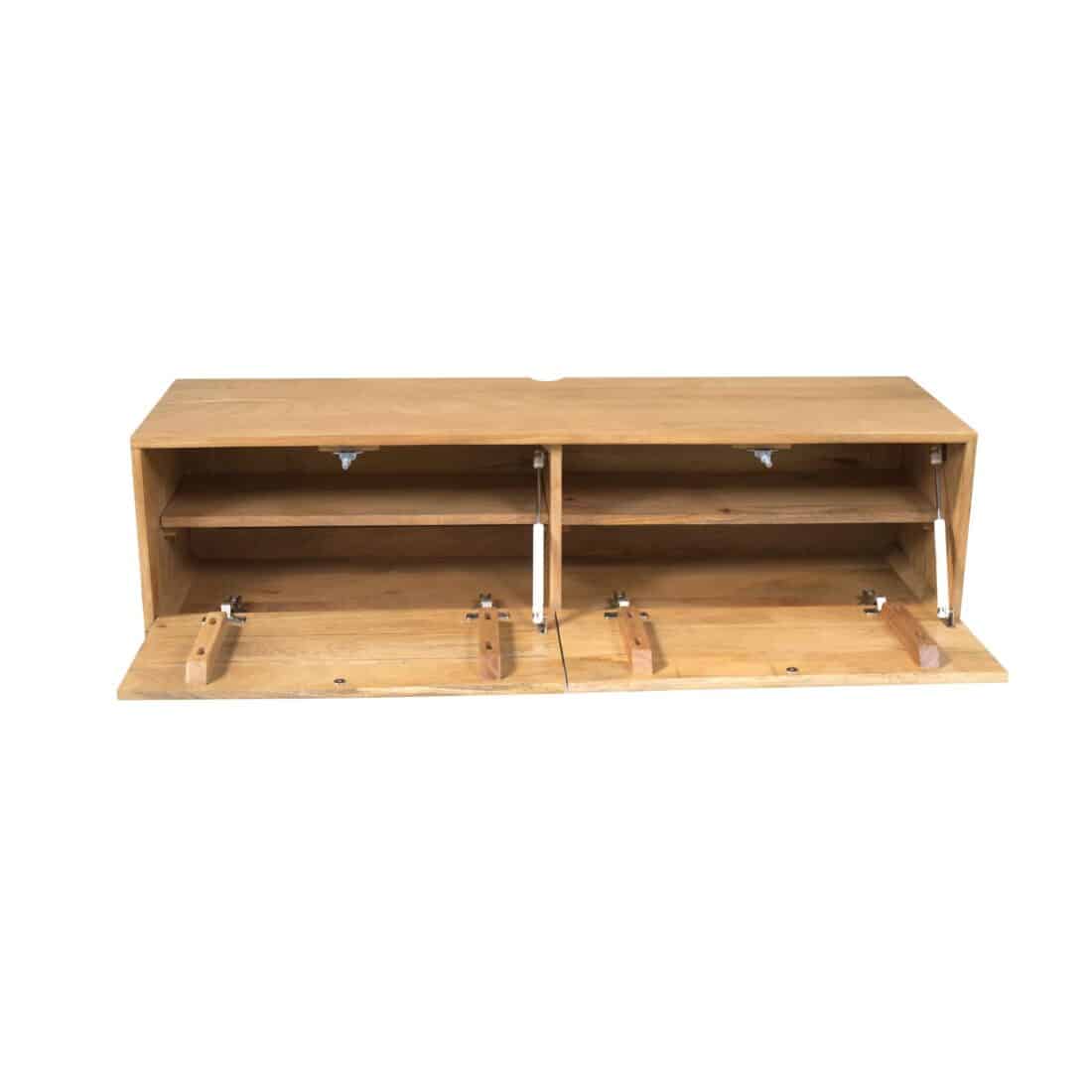 Starfurn Zwevend Tv Meubel Vision Licht Mangohout 120 Cm