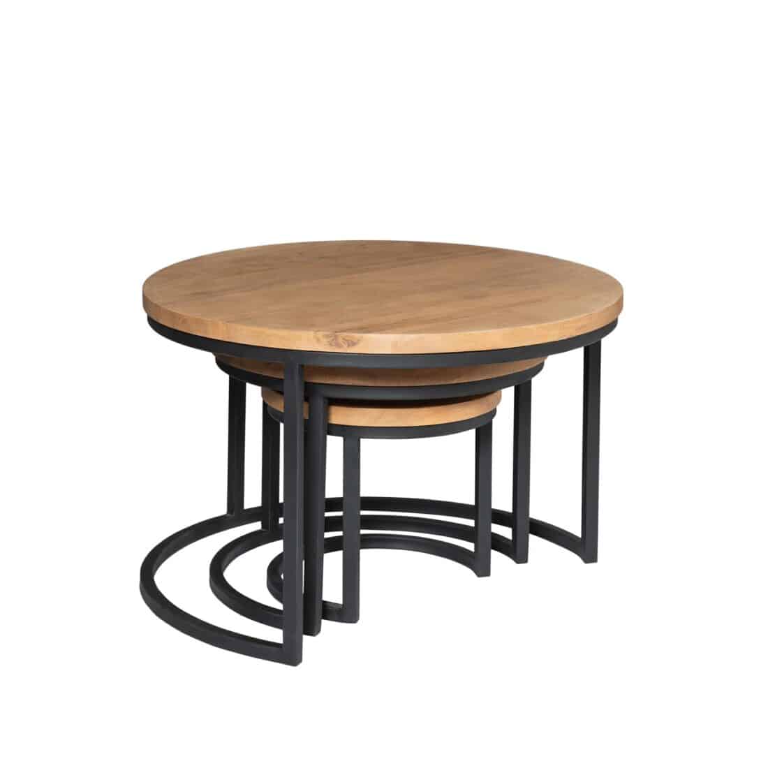 Starfurn Salontafel Set Dakota Naturel Mangohout 70 Cm