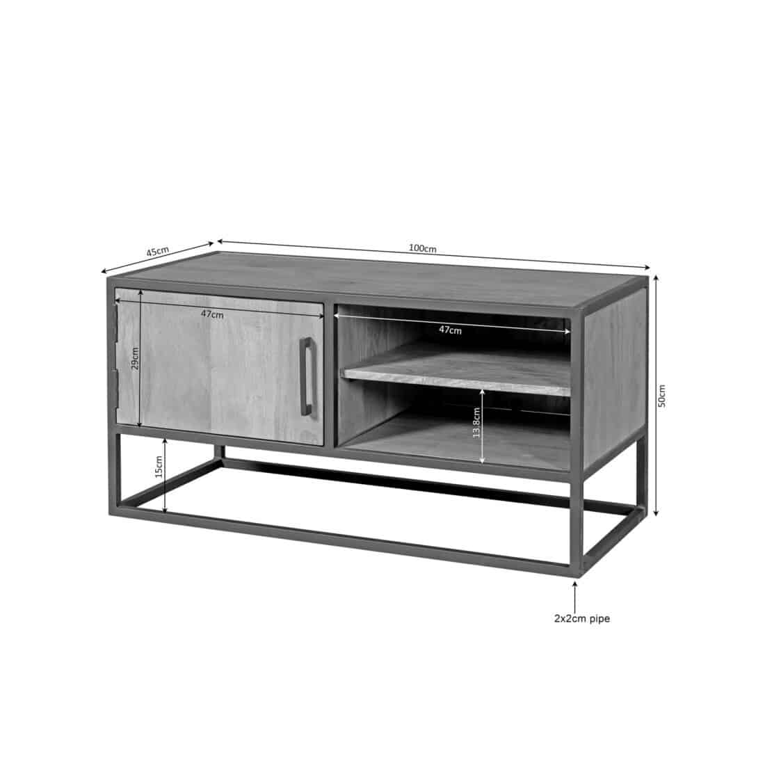 Starfurn Tv Meubel Dakota Naturel Mangohout 100 Cm