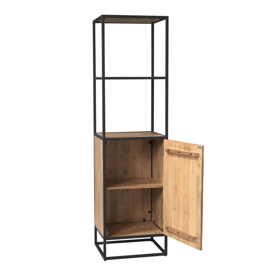 Starfurn Boekenkast Dakota Met Deur Naturel Mangohout 55 Cm