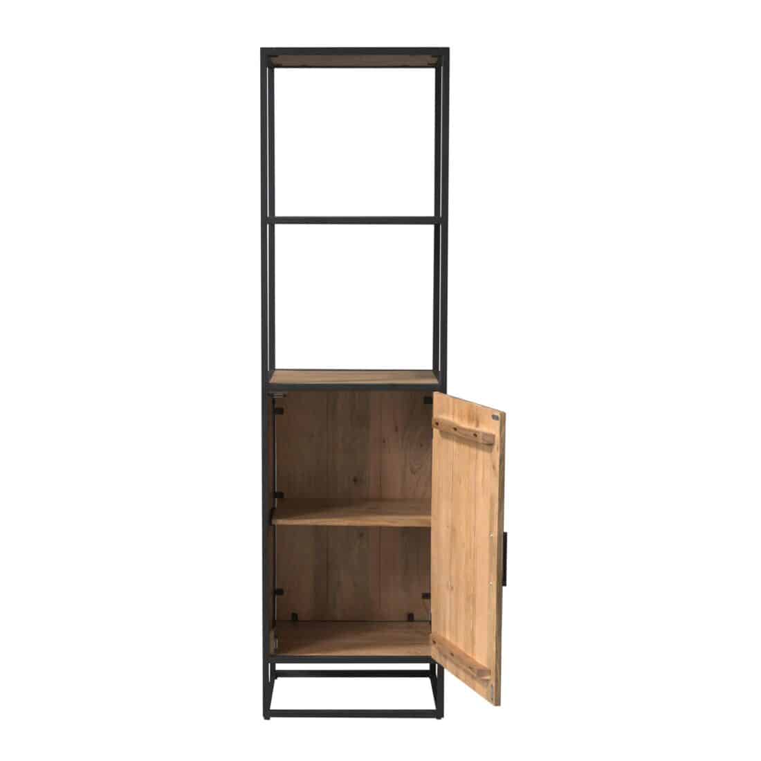 Starfurn Boekenkast Dakota Met Deur Naturel Mangohout 55 Cm