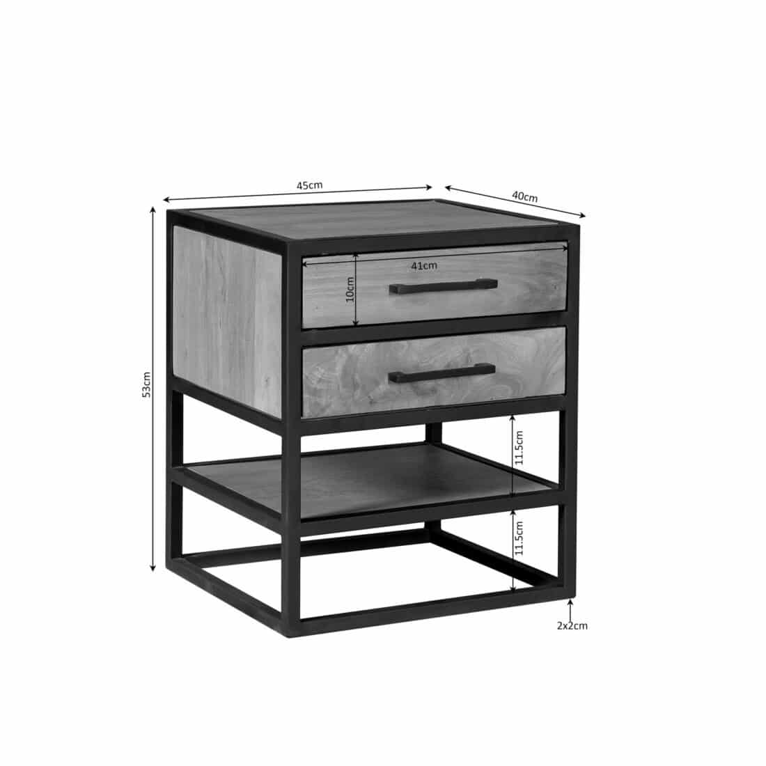 Starfurn Nachtkastje Dakota Naturel Mangohout 45 Cm