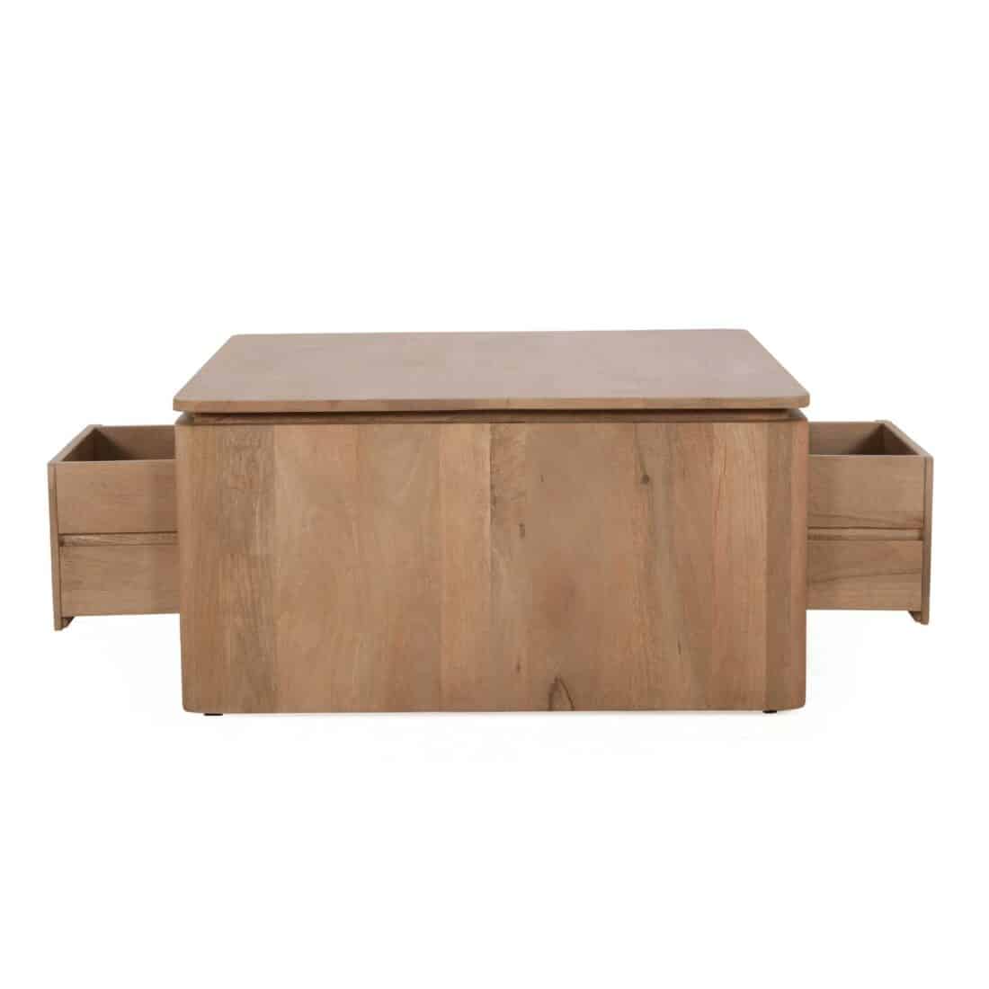 Starfurn Vierkante Salontafel Dallas Naturel Mangohout 80 Cm