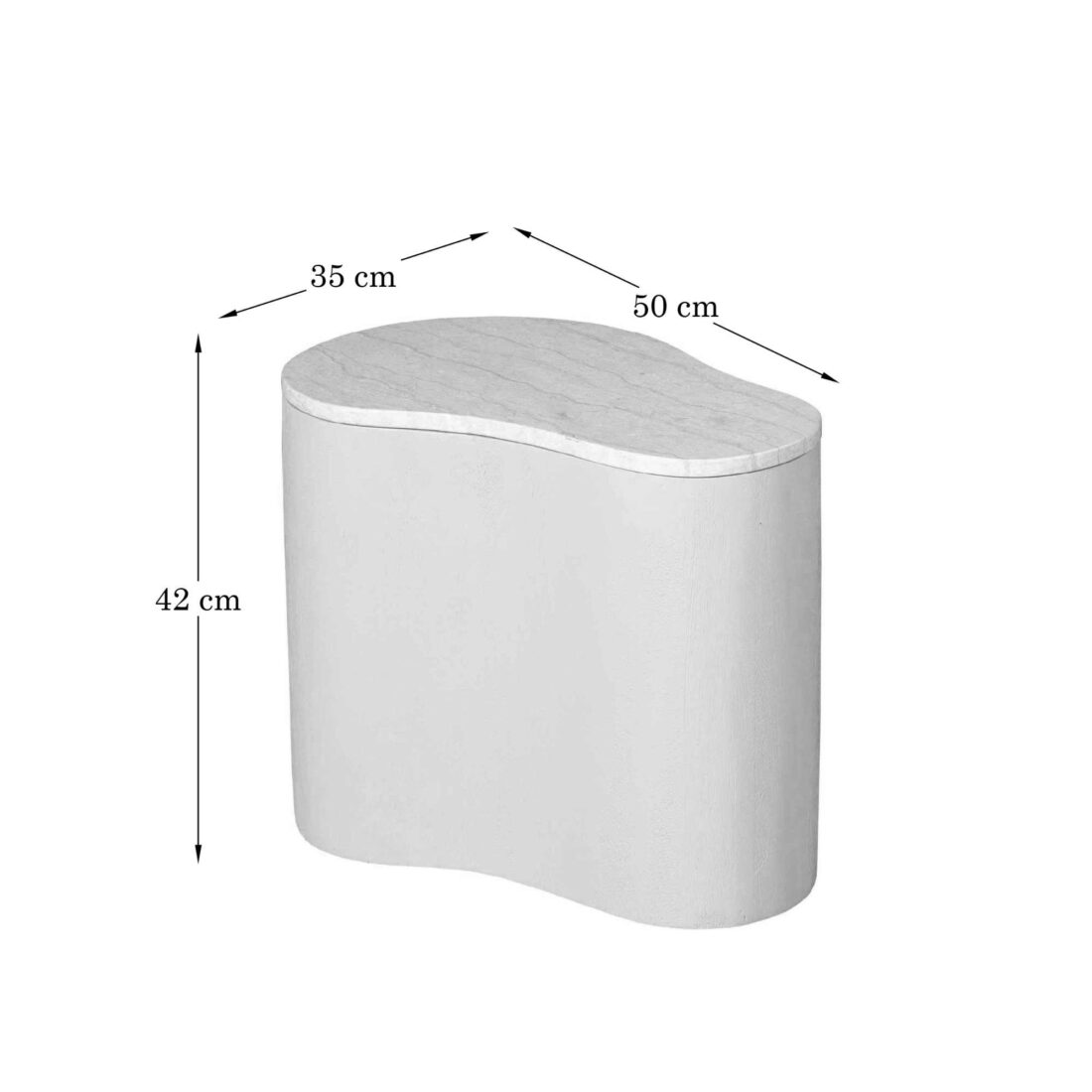 Starfurn Salontafel Lovi Bruin Marmer 50 Cm