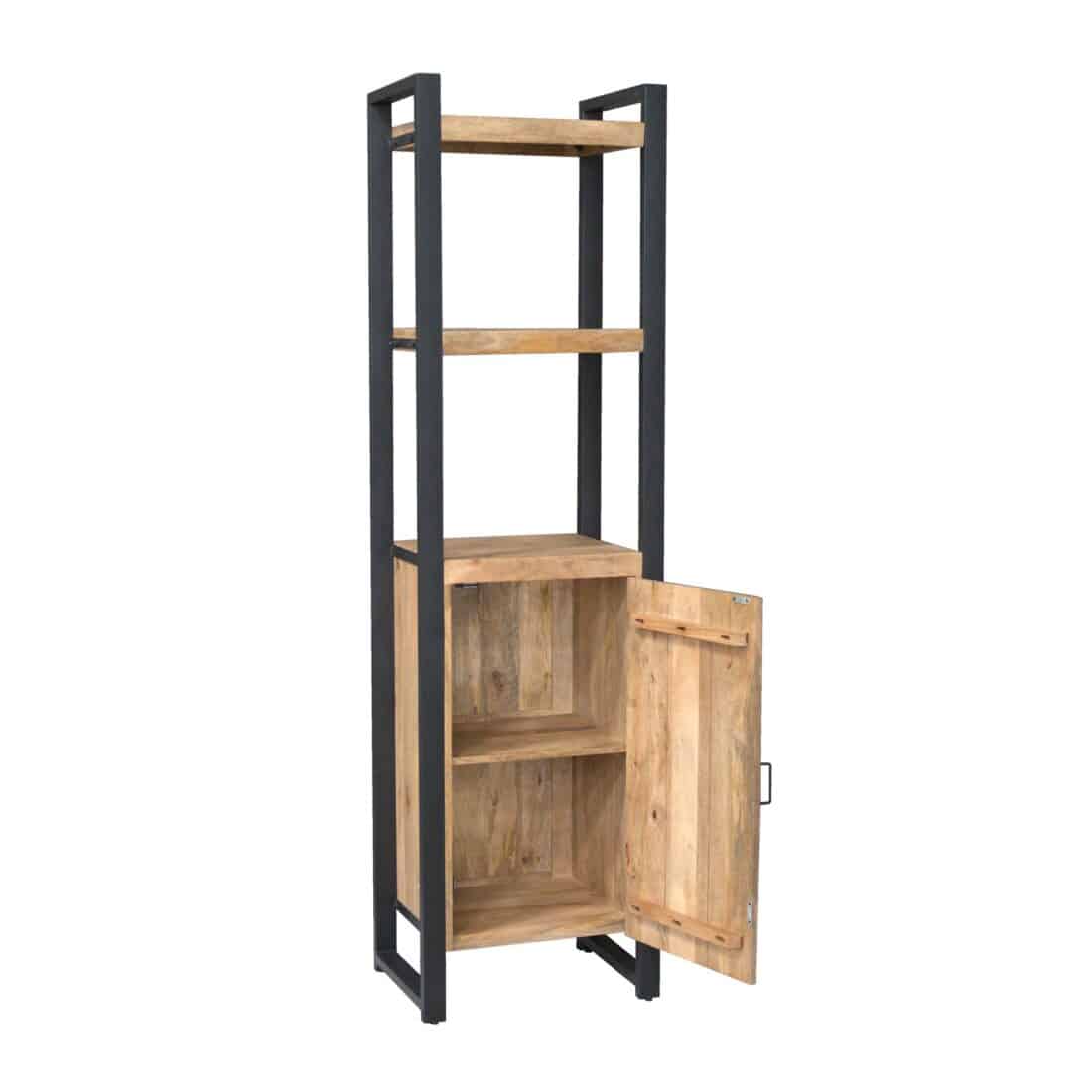 Starfurn Boekenkast Britt Met Deur Naturel Mangohout 55 Cm