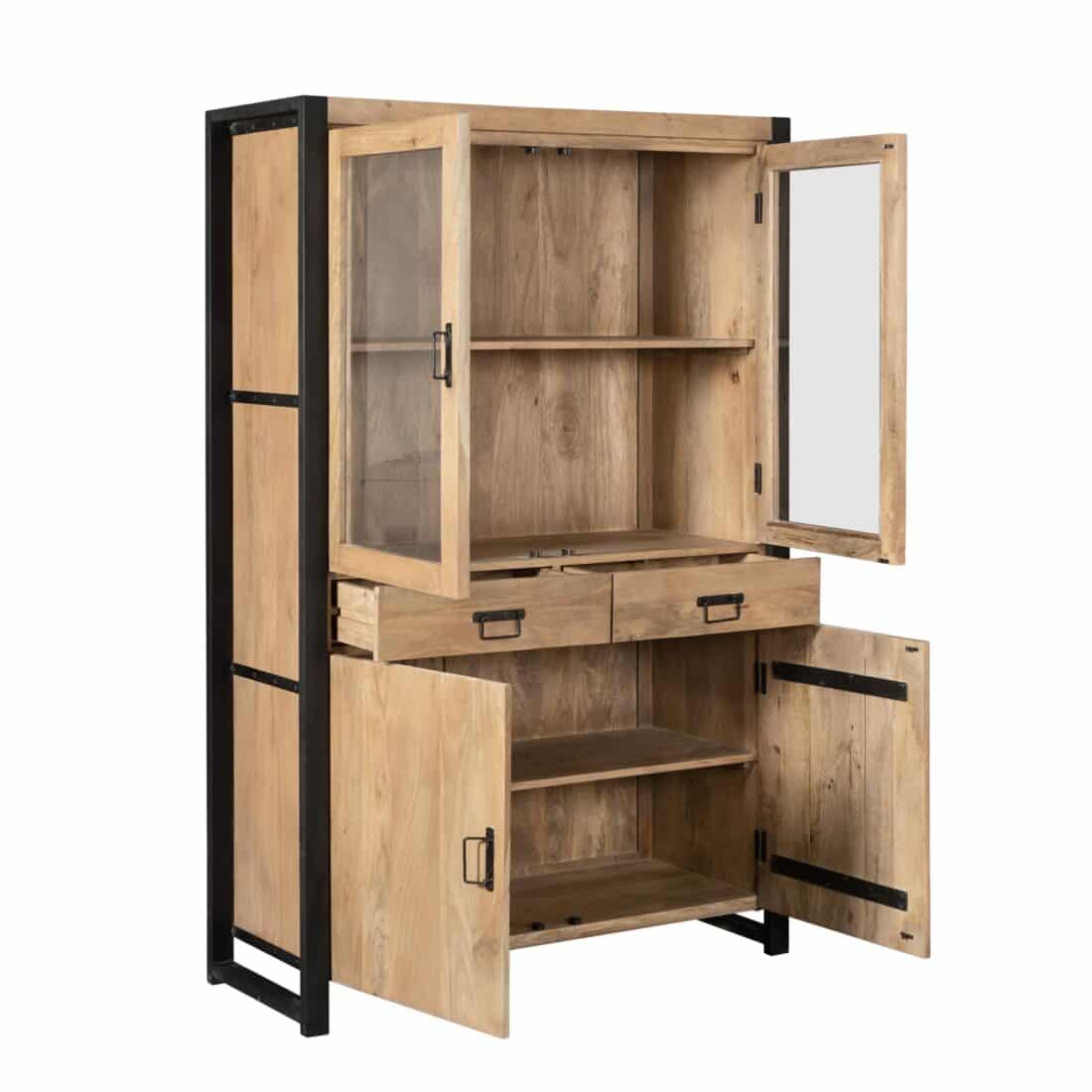 Starfurn Vitrinekast Britt Naturel Mangohout 115 Cm