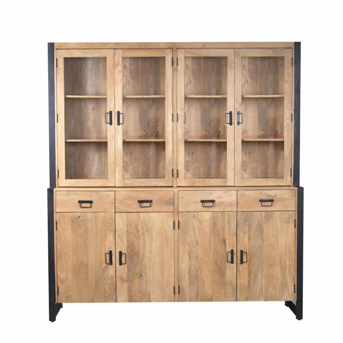 Starfurn Vitrinekast Britt Xxl Naturel Mangohout 200 Cm